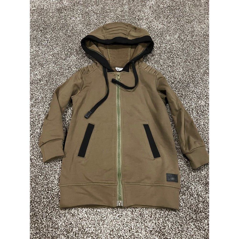Posh kiddos olive hoodie jacket